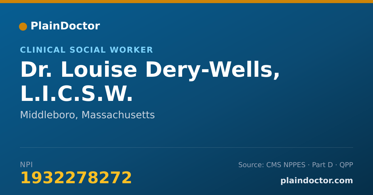 Shareable card for Louise Dery-Wells, L.I.C.S.W. - Clinical Social Worker, Middleboro, MA
