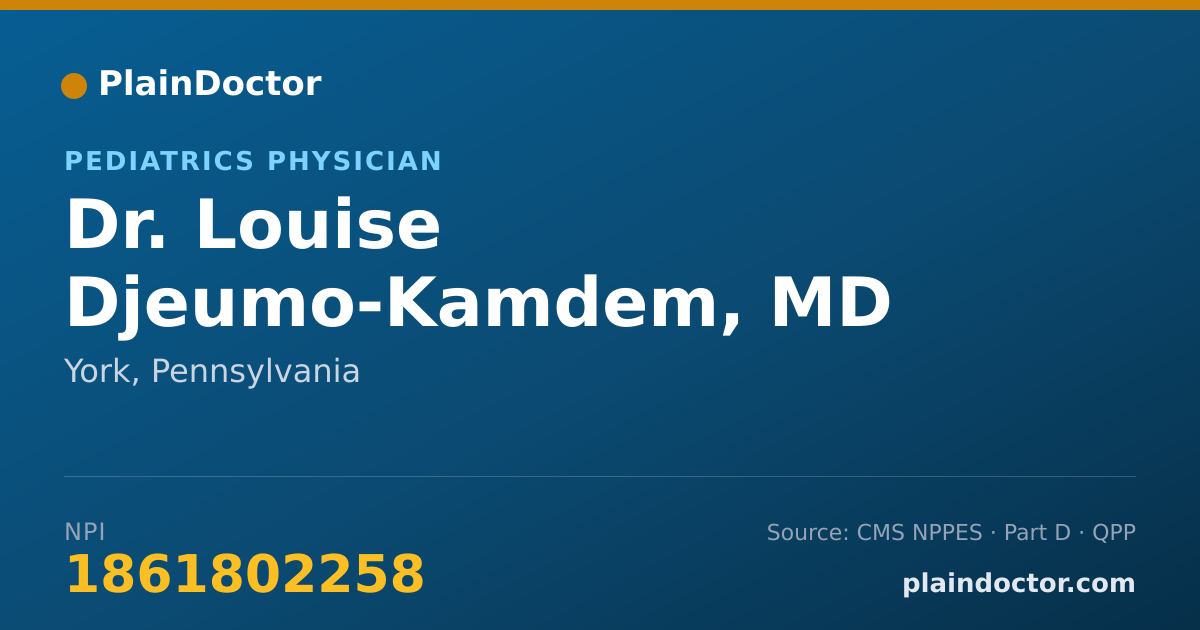Shareable card for Louise Djeumo-Kamdem, MD - Pediatrics Physician, York, PA