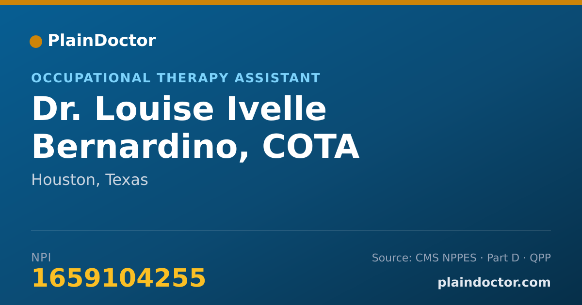 Shareable card for Louise Ivelle Bernardino, COTA - Occupational Therapy Assistant, Houston, TX