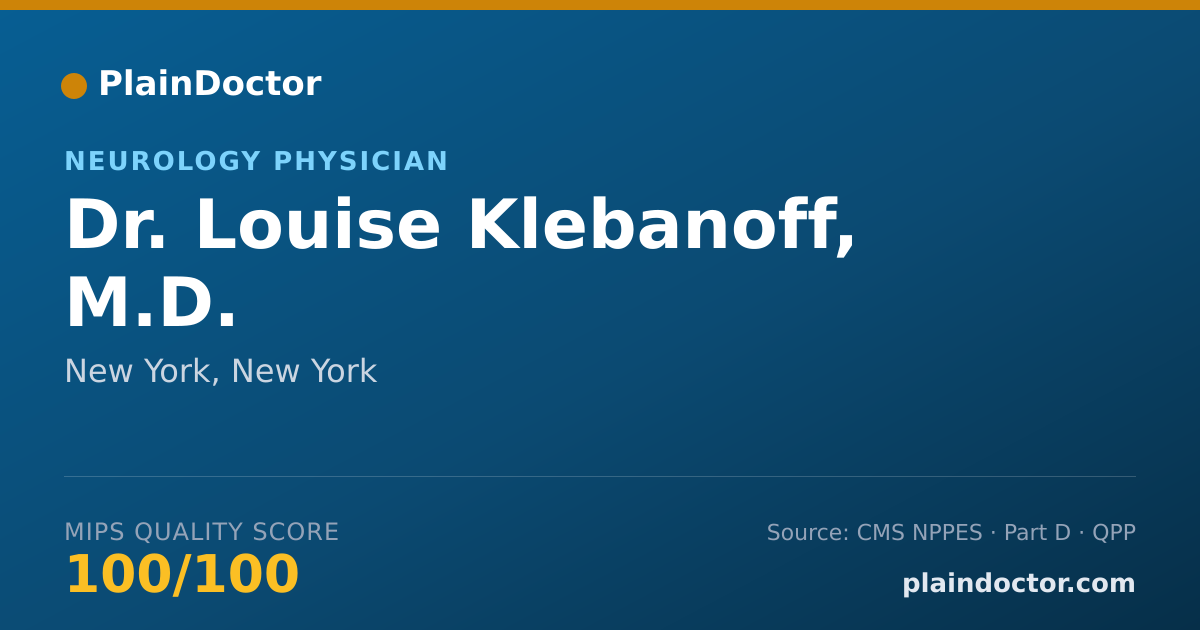 Shareable card for Louise Klebanoff, M.D. - Neurology Physician, New York, NY