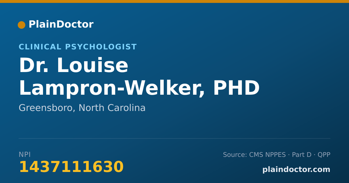 Shareable card for Louise Lampron-Welker, PHD - Clinical Psychologist, Greensboro, NC