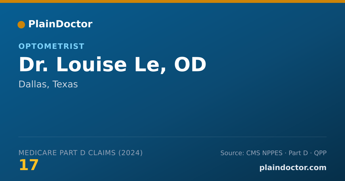 Shareable card for Louise Le, OD - Optometrist, Dallas, TX