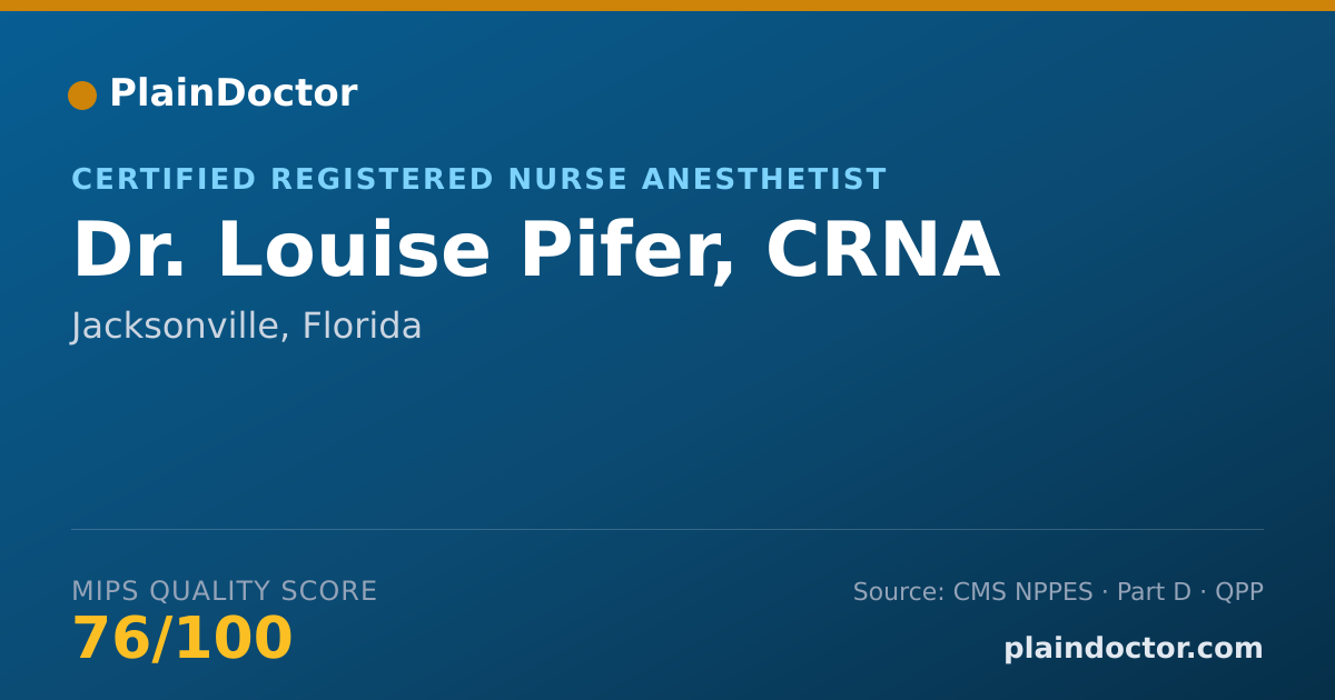 Shareable card for Louise Pifer, CRNA - Certified Registered Nurse Anesthetist, Jacksonville, FL
