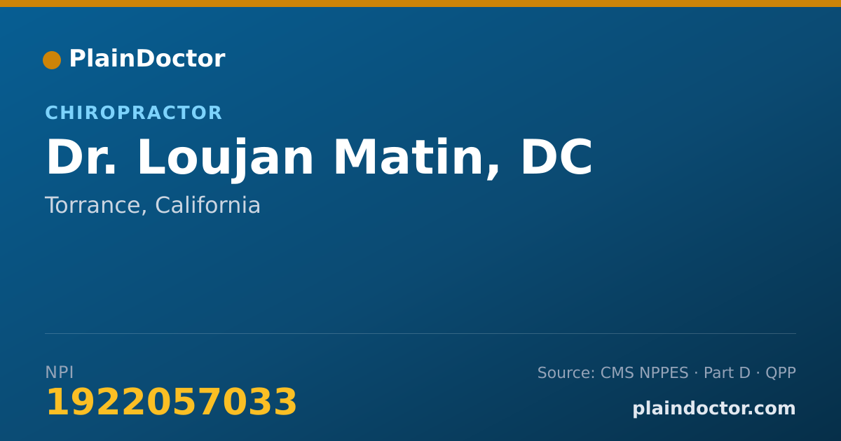 Shareable card for Loujan Matin, DC - Chiropractor, Torrance, CA