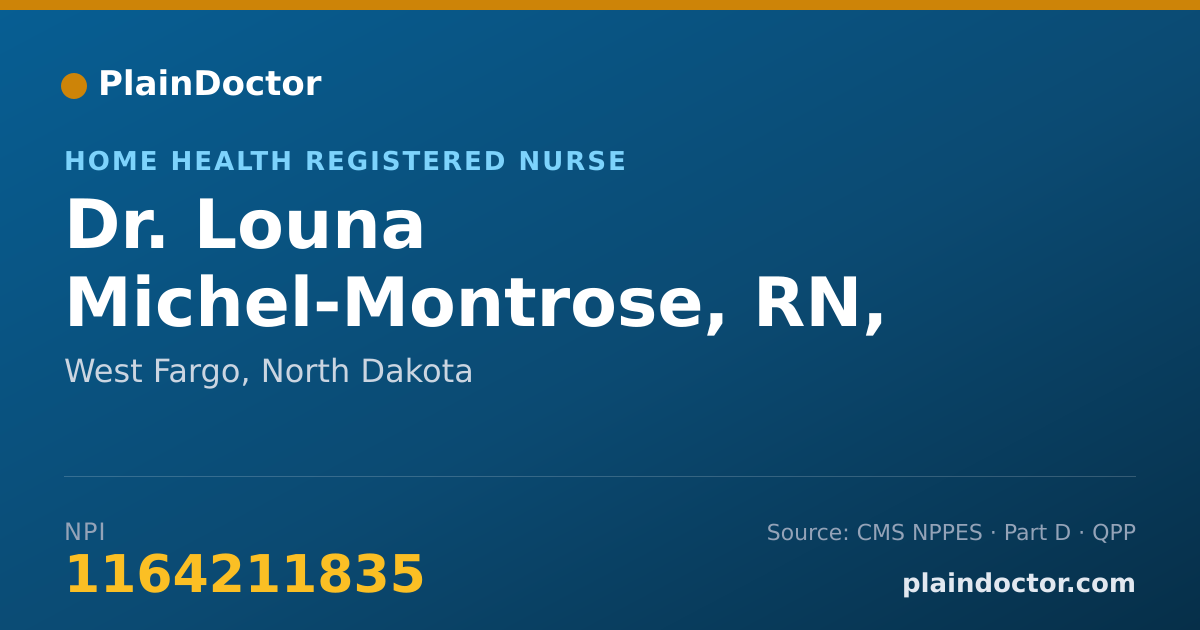 Shareable card for Louna Michel-Montrose, RN, RT - Home Health Registered Nurse, West Fargo, ND
