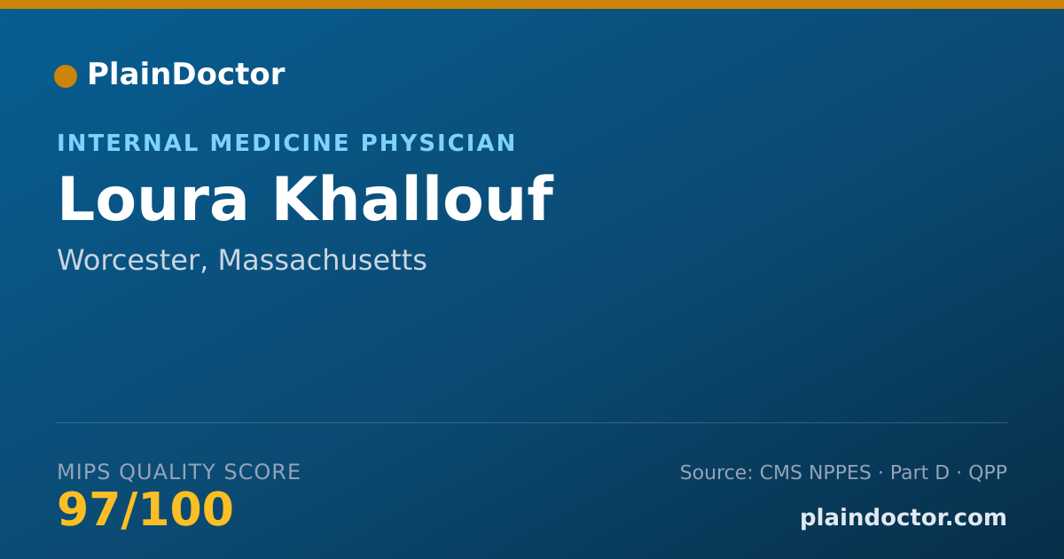 Shareable card for Loura Khallouf - Internal Medicine Physician, Worcester, MA