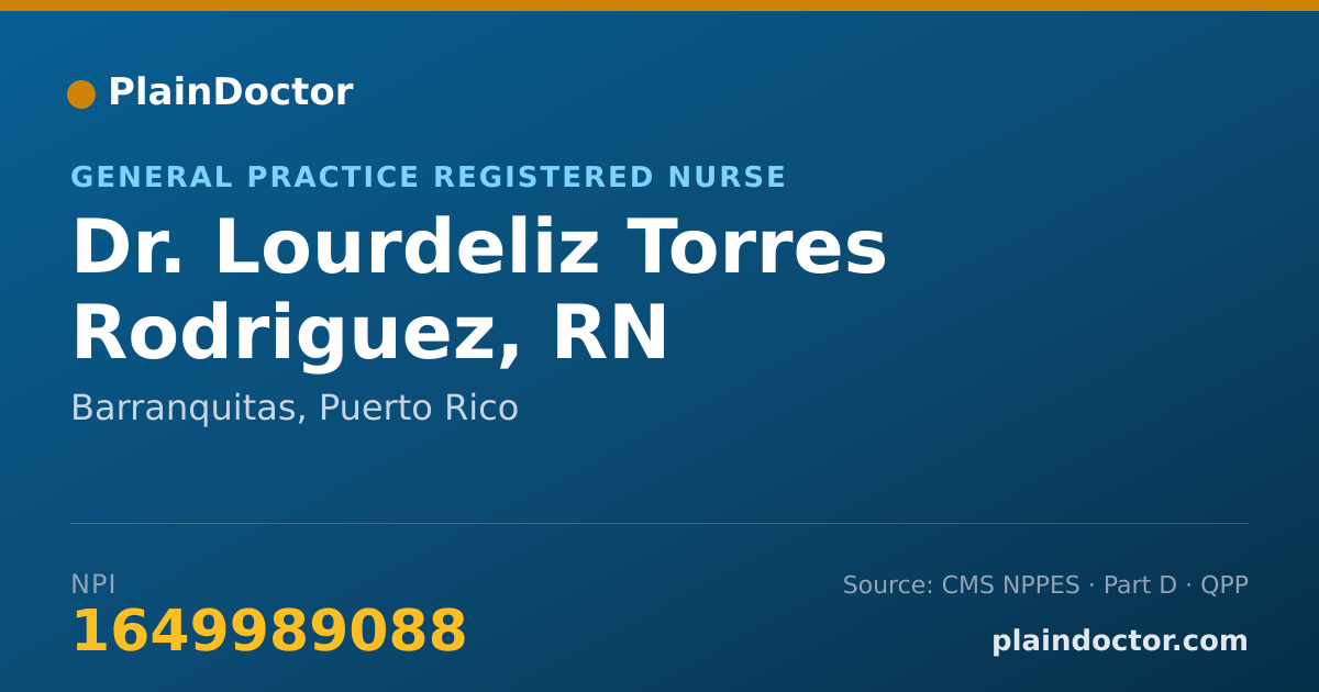 Shareable card for Lourdeliz Torres Rodriguez, RN - General Practice Registered Nurse, Barranquitas, PR