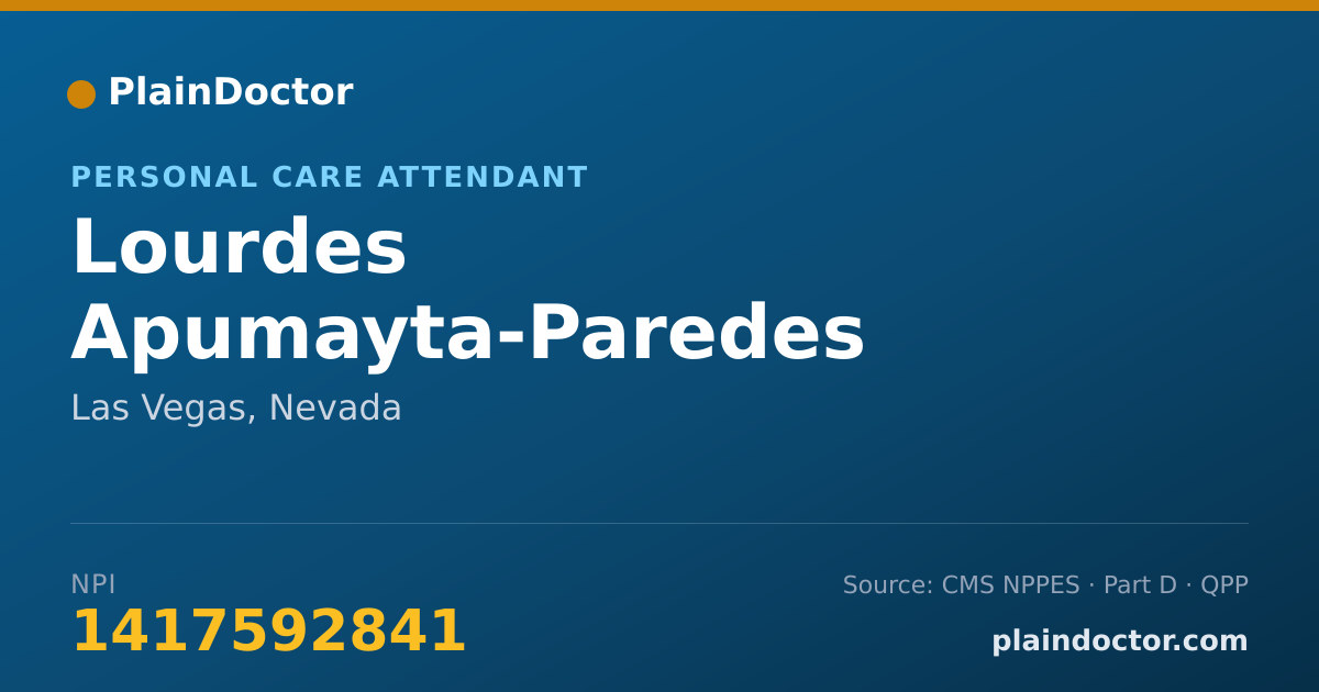 Shareable card for Lourdes Apumayta-Paredes - Personal Care Attendant, Las Vegas, NV
