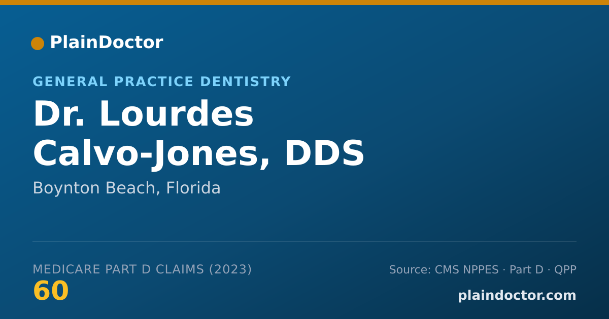 Shareable card for Lourdes Calvo-Jones, DDS - General Practice Dentistry, Boynton Beach, FL