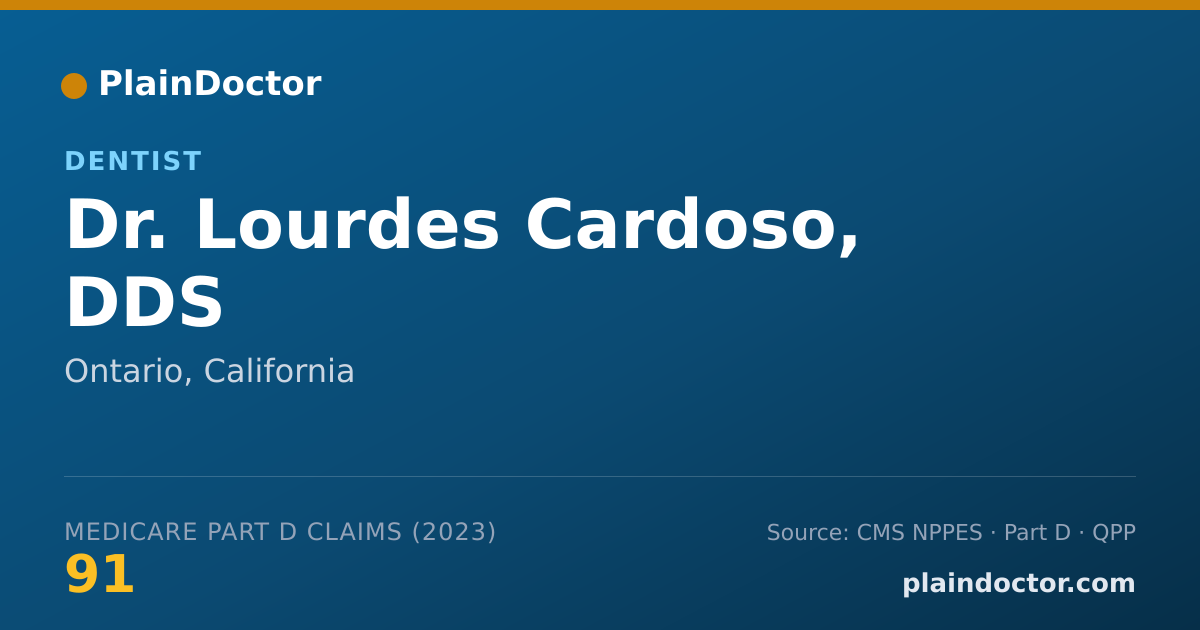 Shareable card for Lourdes Cardoso, DDS - Dentist, Ontario, CA