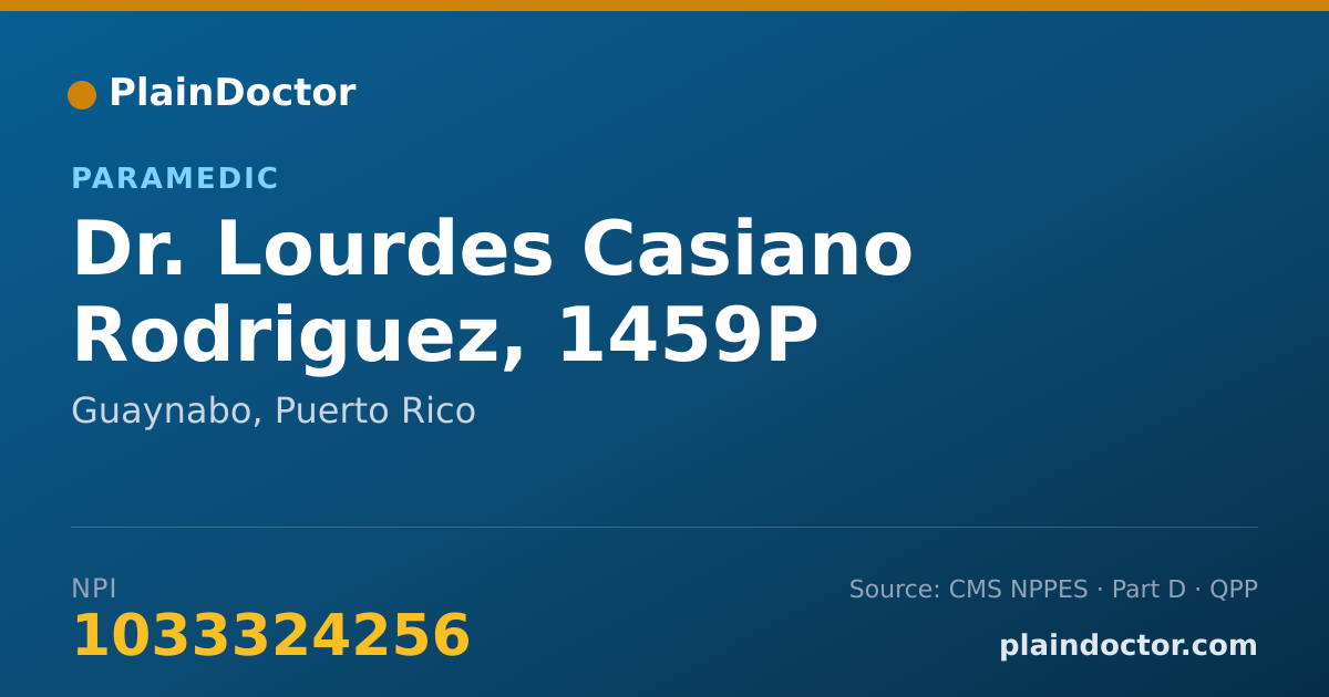 Shareable card for Lourdes Casiano Rodriguez, 1459P - Paramedic, Guaynabo, PR
