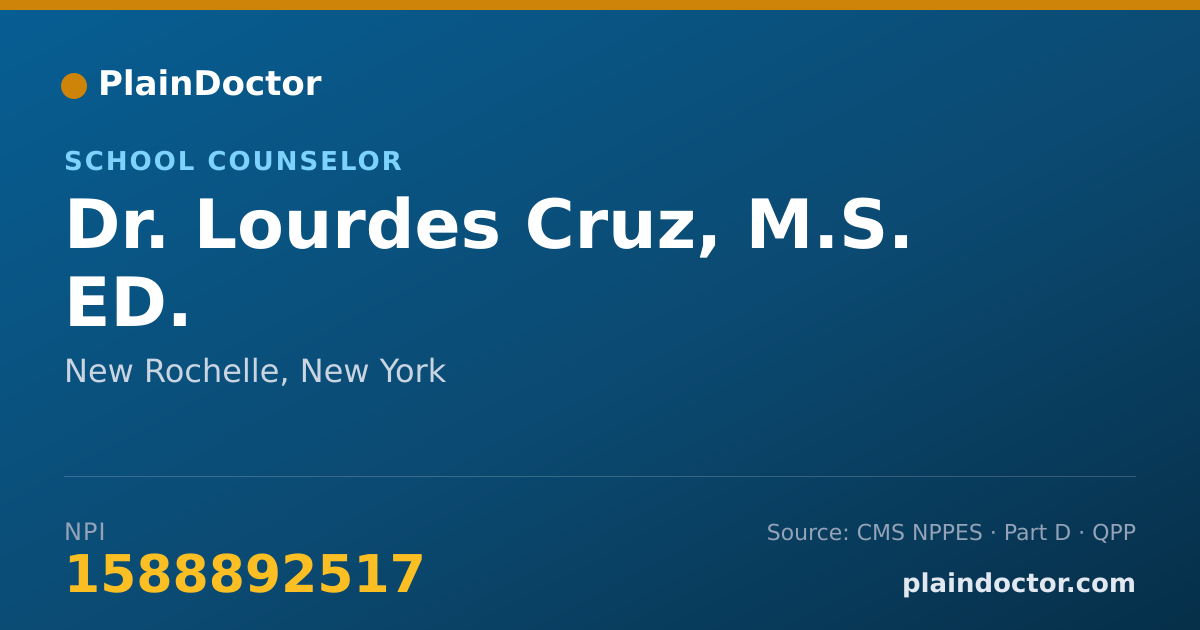 Shareable card for Lourdes Cruz, M.S. ED. - School Counselor, New Rochelle, NY