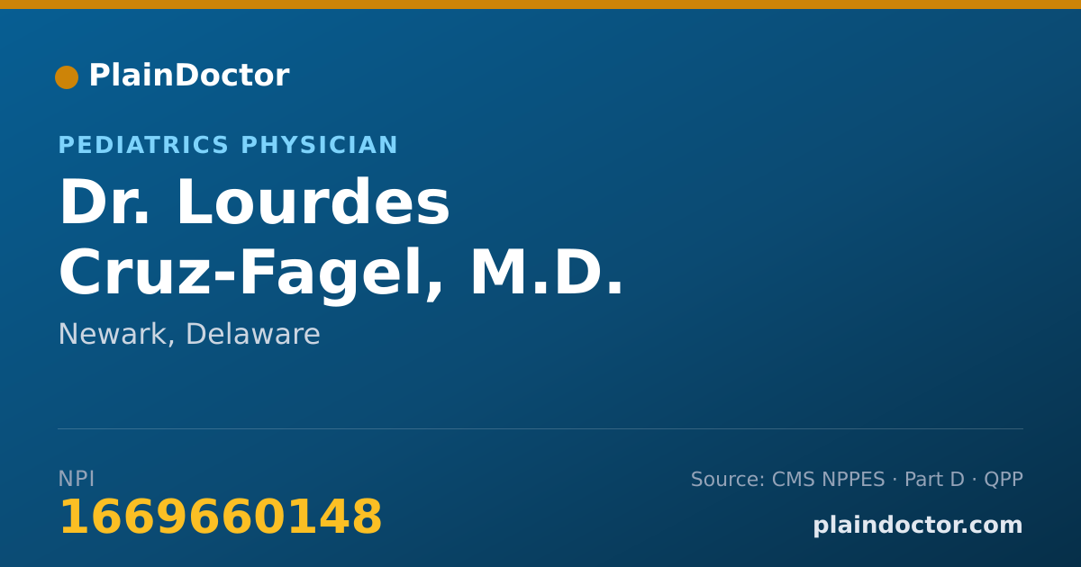 Shareable card for Lourdes Cruz-Fagel, M.D. - Pediatrics Physician, Newark, DE
