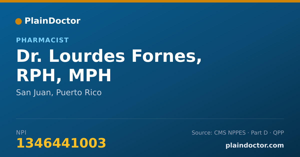 Shareable card for Lourdes Fornes, RPH, MPH - Pharmacist, San Juan, PR