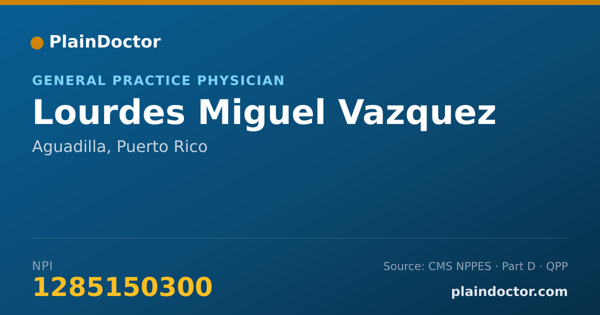 Shareable card for Lourdes Miguel Vazquez - General Practice Physician, Aguadilla, PR