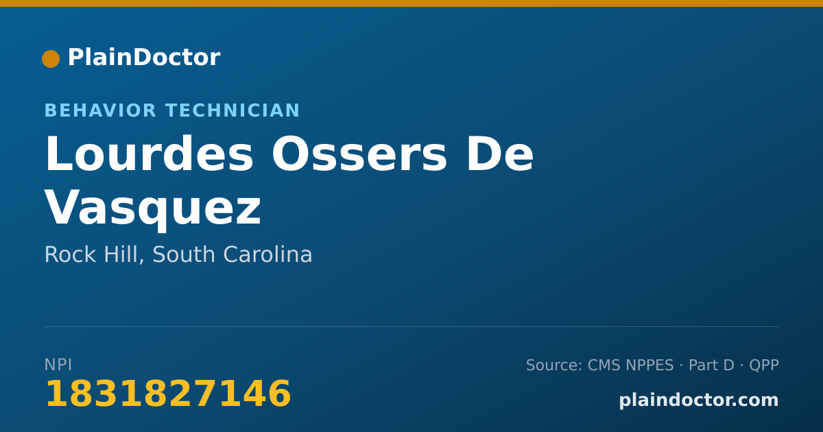 Shareable card for Lourdes Ossers De Vasquez - Behavior Technician, Rock Hill, SC