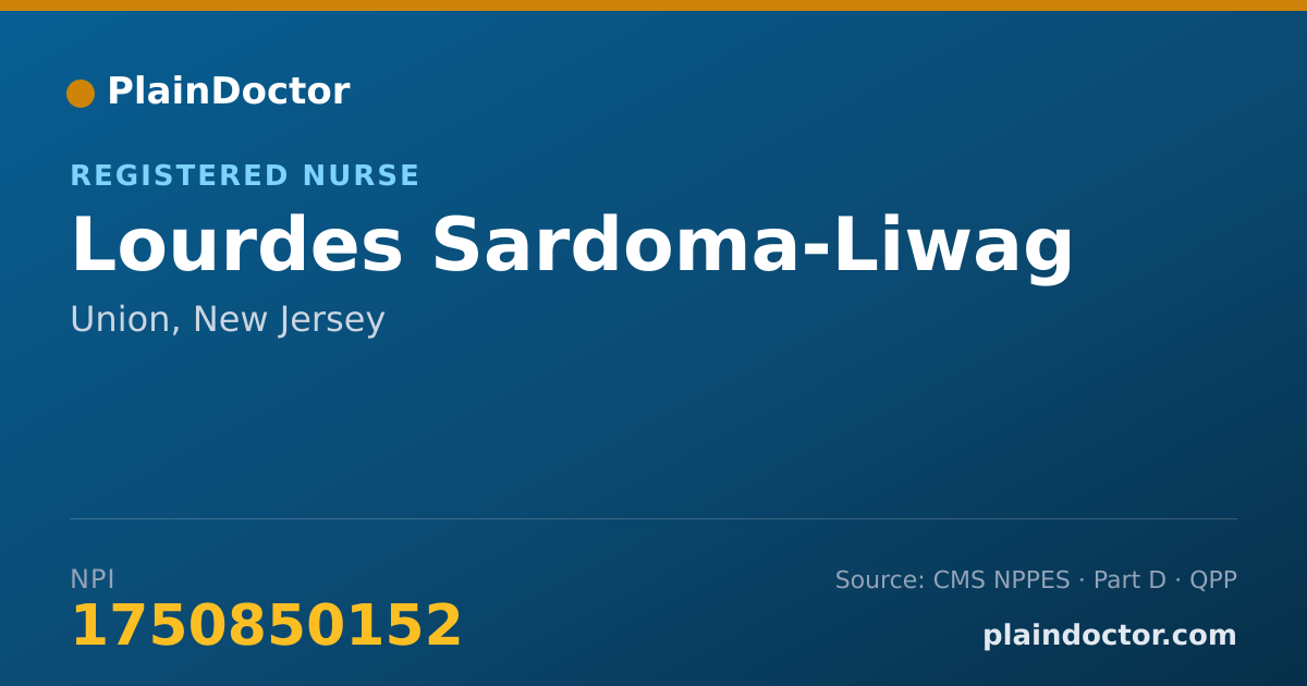 Shareable card for Lourdes Sardoma-Liwag - Registered Nurse, Union, NJ