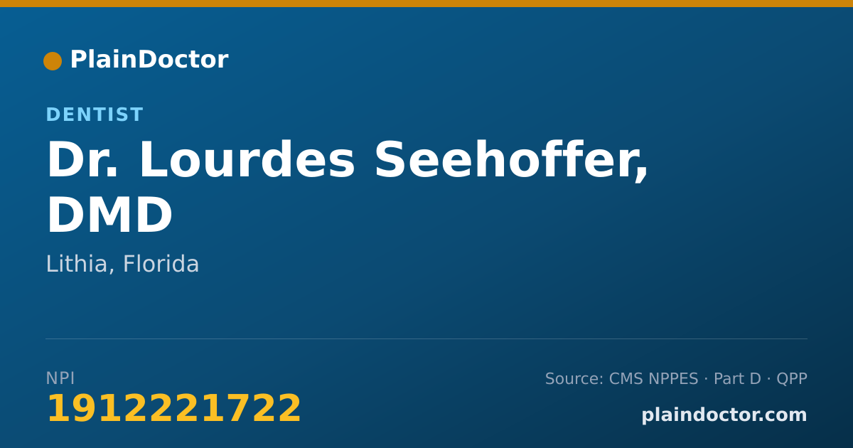 Shareable card for Lourdes Seehoffer, DMD - Dentist, Lithia, FL
