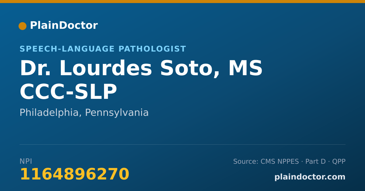 Shareable card for Lourdes Soto, MS CCC-SLP - Speech-Language Pathologist, Philadelphia, PA