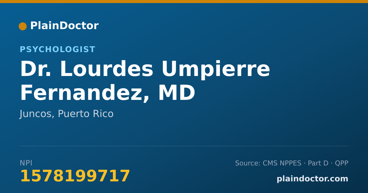 Shareable card for Lourdes Umpierre Fernandez, MD - Psychologist, Juncos, PR