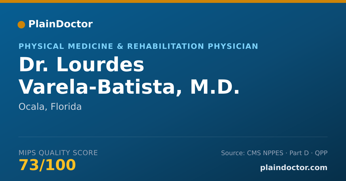 Shareable card for Lourdes Varela-Batista, M.D. - Physical Medicine & Rehabilitation Physician, Ocala, FL