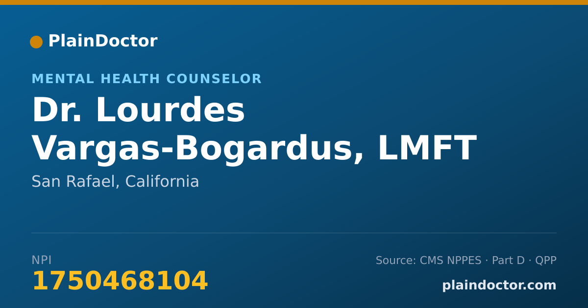 Shareable card for Lourdes Vargas-Bogardus, LMFT - Mental Health Counselor, San Rafael, CA