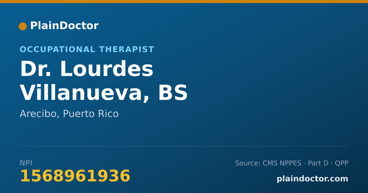 Shareable card for Lourdes Villanueva, BS - Occupational Therapist, Arecibo, PR