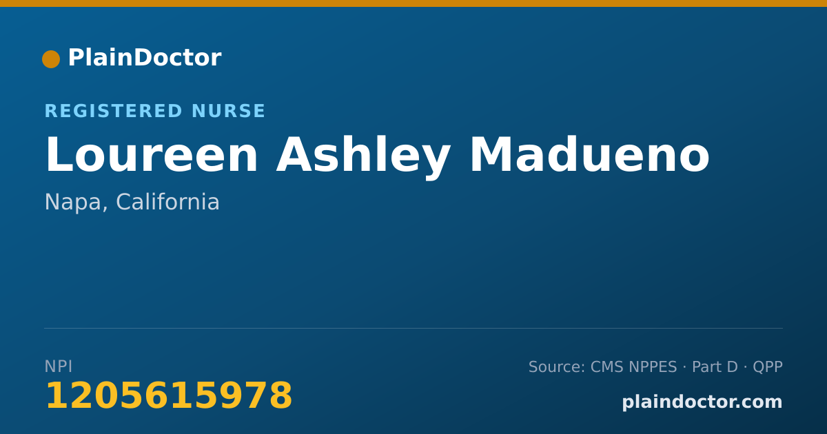 Shareable card for Loureen Ashley Madueno - Registered Nurse, Napa, CA