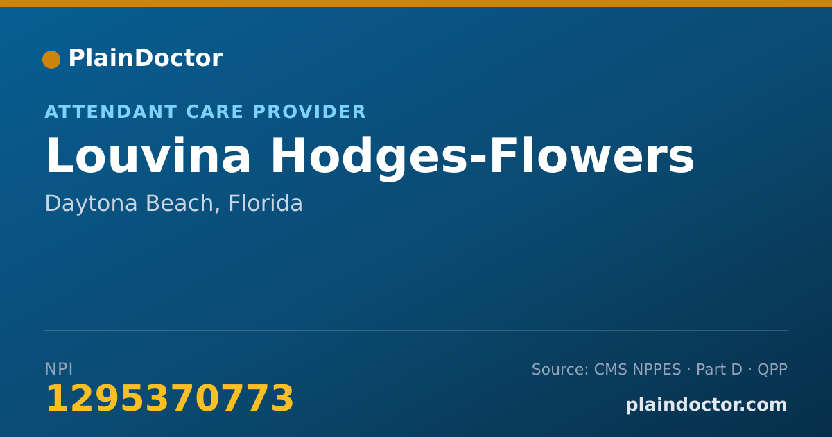 Shareable card for Louvina Hodges-Flowers - Attendant Care Provider, Daytona Beach, FL