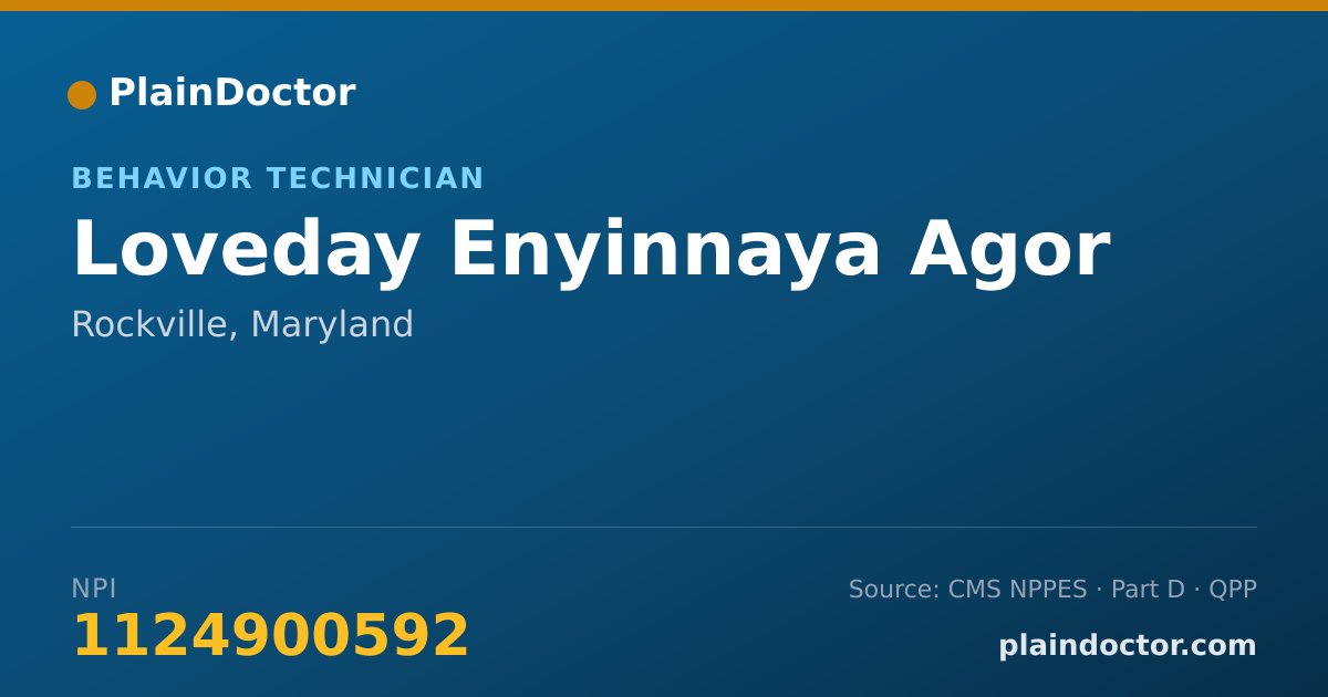 Shareable card for Loveday Enyinnaya Agor - Behavior Technician, Rockville, MD