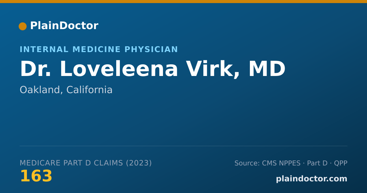 Shareable card for Loveleena Virk, MD - Internal Medicine Physician, Oakland, CA