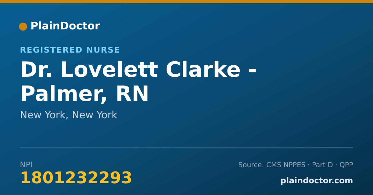 Shareable card for Lovelett Clarke - Palmer, RN - Registered Nurse, New York, NY