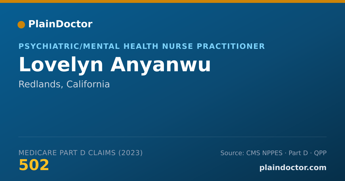 Shareable card for Lovelyn Anyanwu - Psychiatric/Mental Health Nurse Practitioner, Redlands, CA