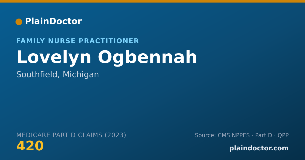 Shareable card for Lovelyn Ogbennah - Family Nurse Practitioner, Southfield, MI