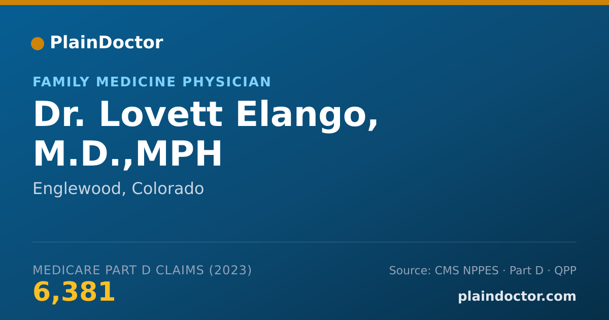 Shareable card for Lovett Elango, M.D.,MPH - Family Medicine Physician, Englewood, CO