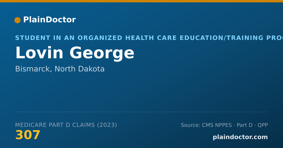 Shareable card for Lovin George - Student in an Organized Health Care Education/Training Program, Bismarck, ND