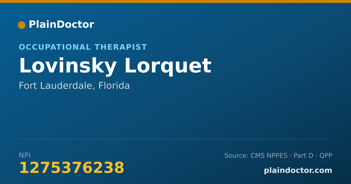 Shareable card for Lovinsky Lorquet - Occupational Therapist, Fort Lauderdale, FL