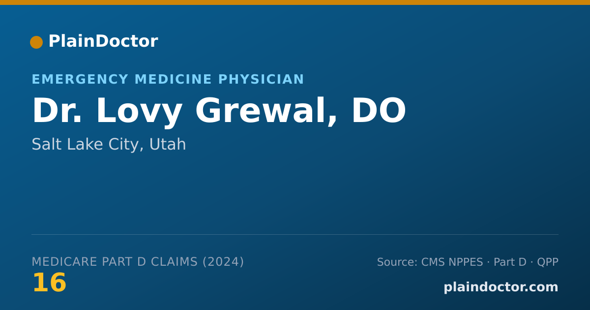 Shareable card for Lovy Grewal, DO - Emergency Medicine Physician, Salt Lake City, UT