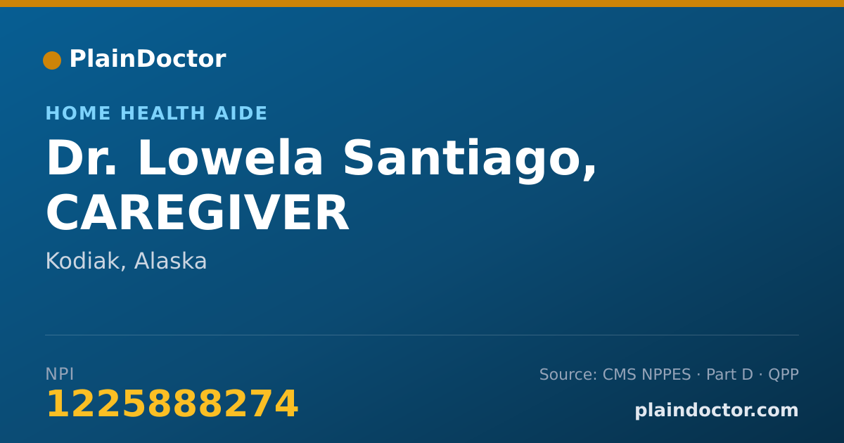 Shareable card for Lowela Santiago, CAREGIVER - Home Health Aide, Kodiak, AK