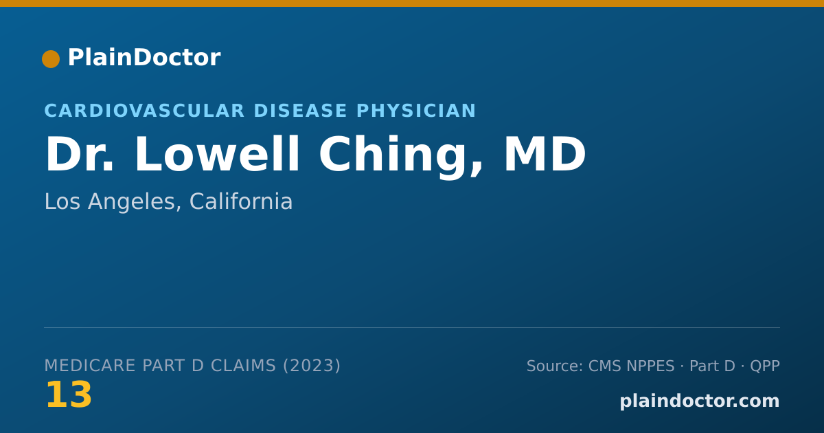 Shareable card for Lowell Ching, MD - Cardiovascular Disease Physician, Los Angeles, CA