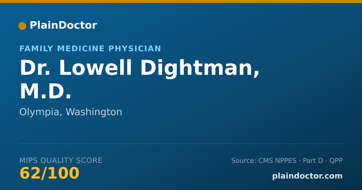 Shareable card for Lowell Dightman, M.D. - Family Medicine Physician, Olympia, WA