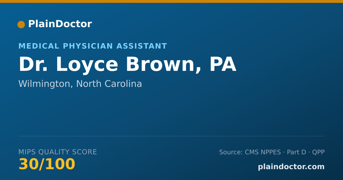 Shareable card for Loyce Brown, PA - Medical Physician Assistant, Wilmington, NC