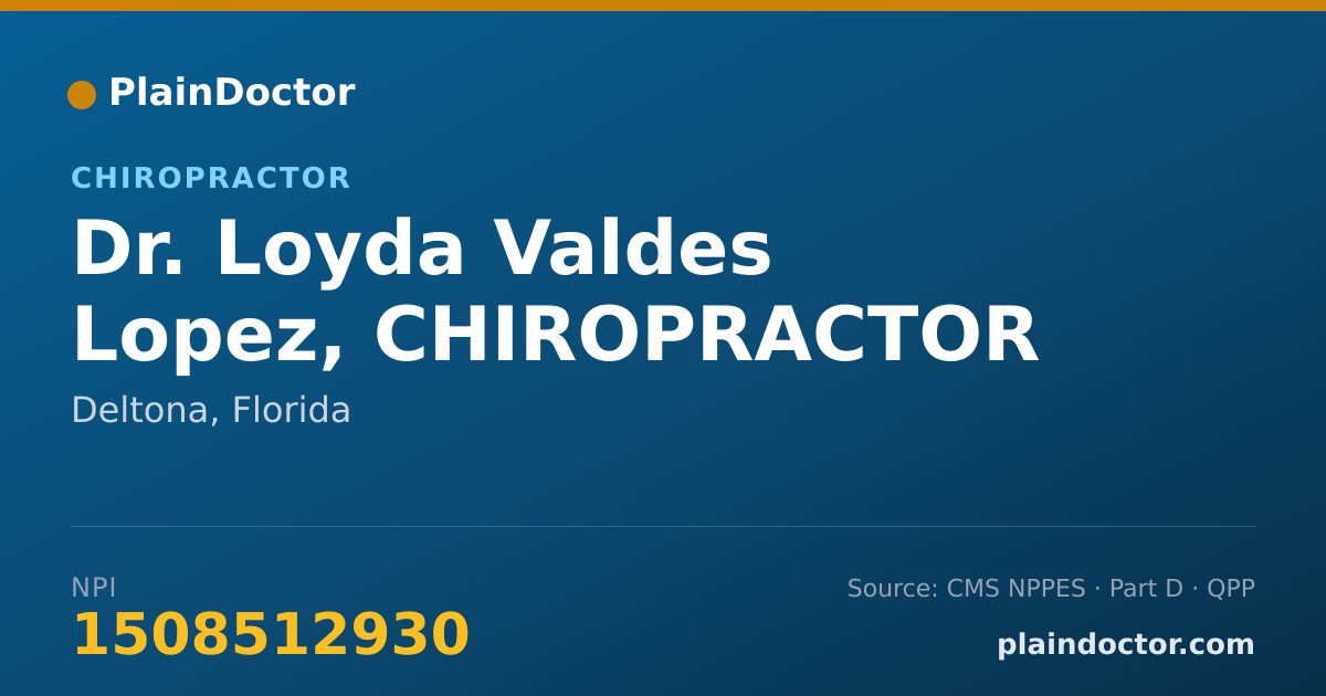 Shareable card for Loyda Valdes Lopez, CHIROPRACTOR - Chiropractor, Deltona, FL
