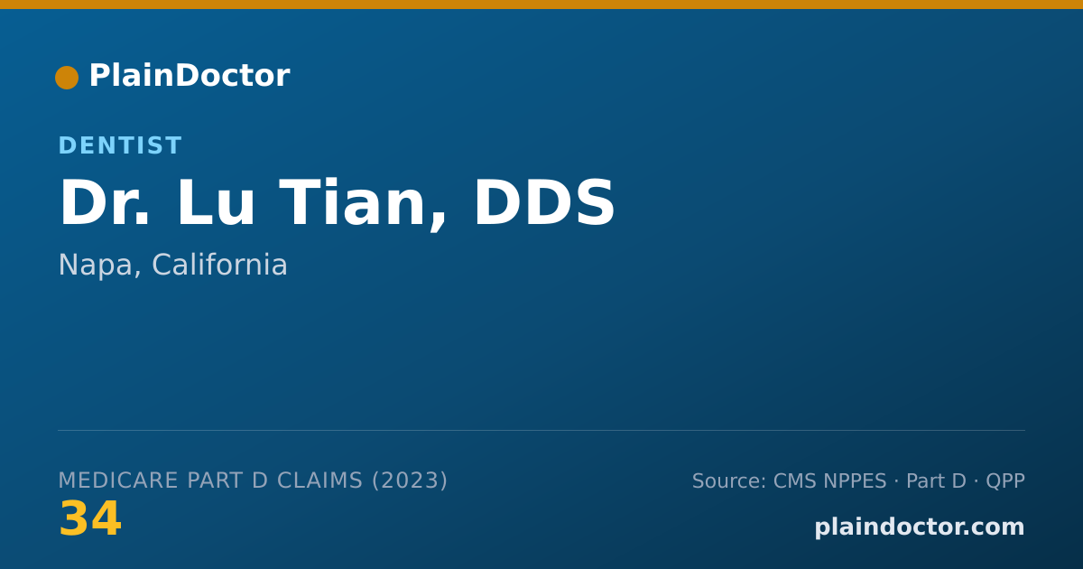 Shareable card for Lu Tian, DDS - Dentist, Napa, CA