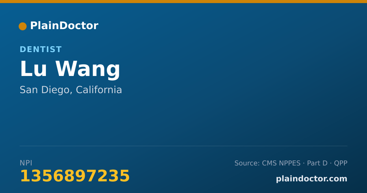 Shareable card for Lu Wang - Dentist, San Diego, CA