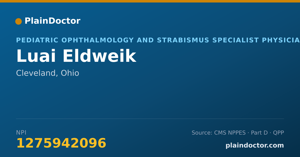 Shareable card for Luai Eldweik - Pediatric Ophthalmology and Strabismus Specialist Physician, Cleveland, OH