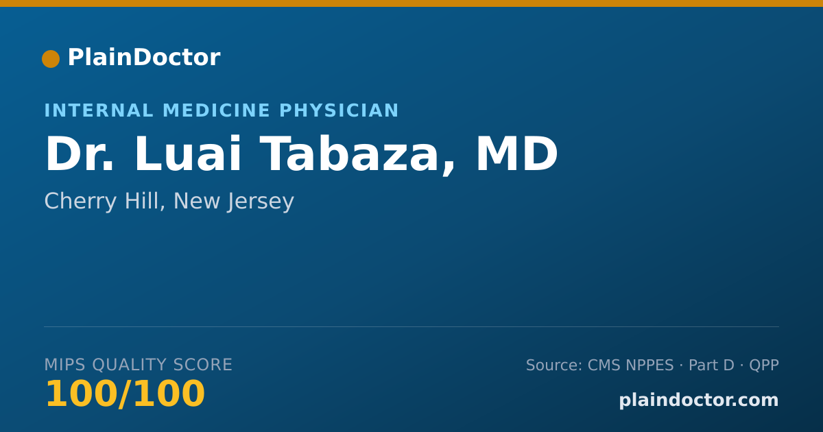 Shareable card for Luai Tabaza, MD - Internal Medicine Physician, Cherry Hill, NJ
