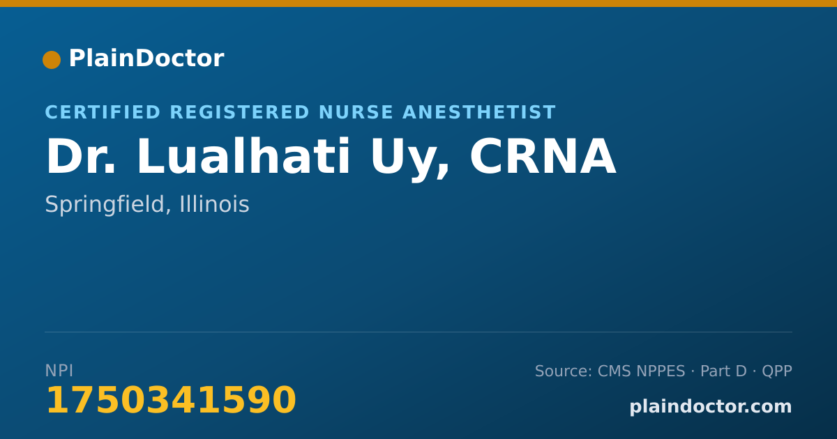 Shareable card for Lualhati Uy, CRNA - Certified Registered Nurse Anesthetist, Springfield, IL