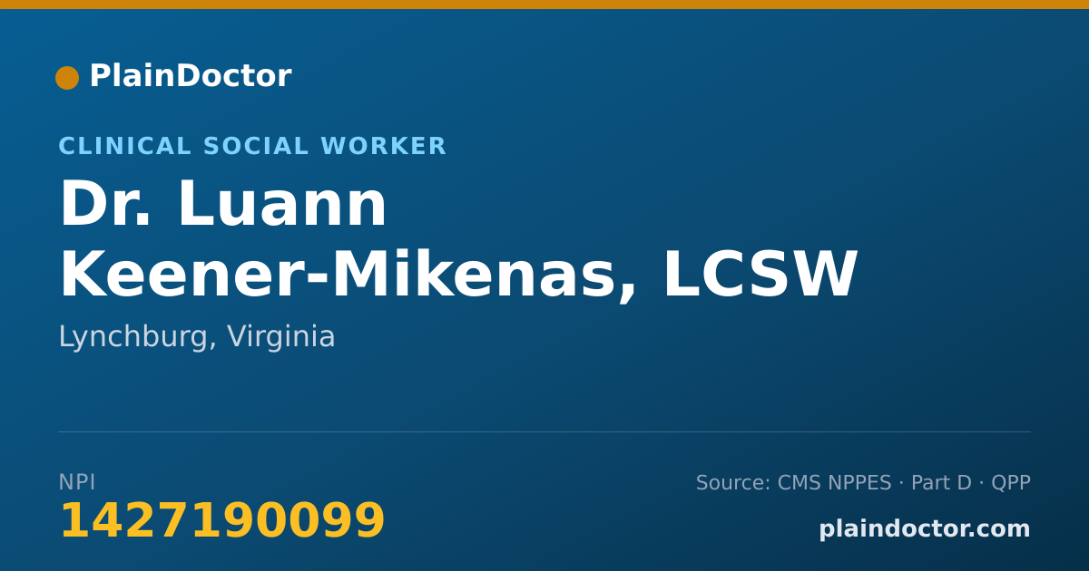 Shareable card for Luann Keener-Mikenas, LCSW - Clinical Social Worker, Lynchburg, VA