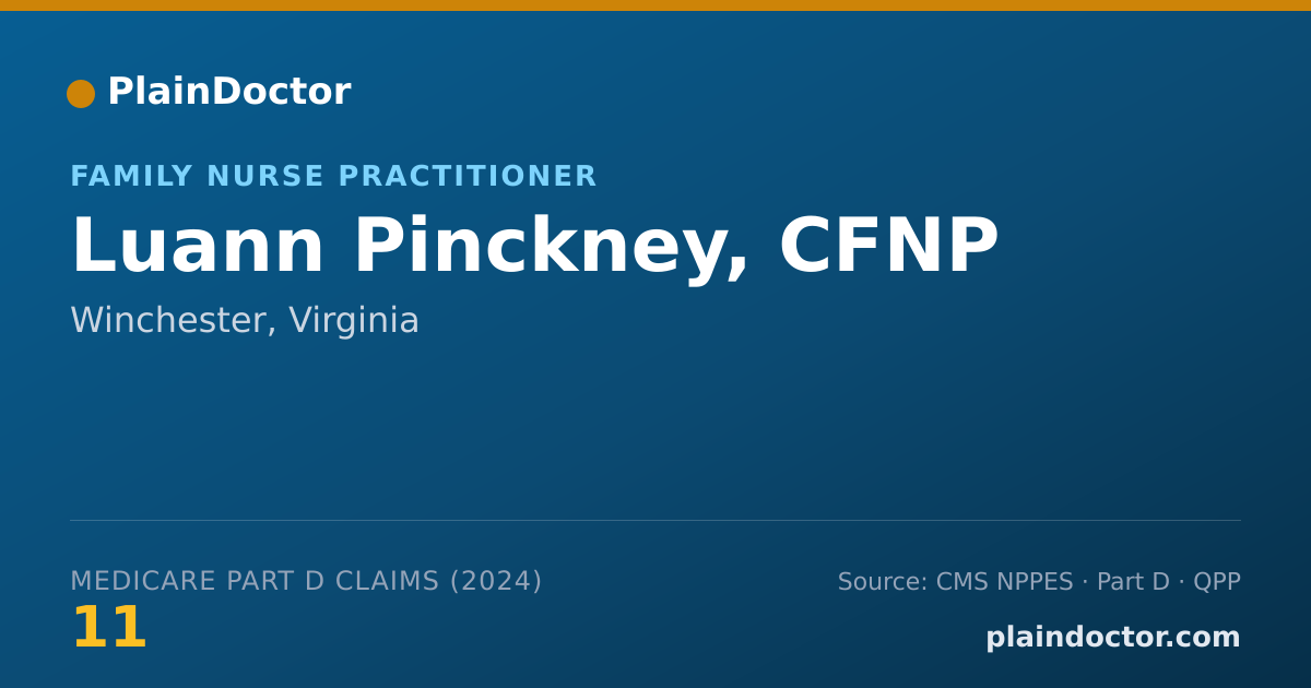 Shareable card for Luann Pinckney, CFNP - Family Nurse Practitioner, Winchester, VA